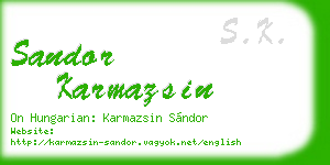 sandor karmazsin business card